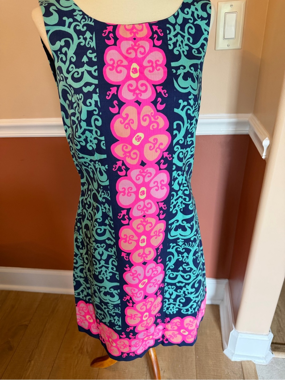 Lilly Pulitzer Fountain Hopping Delia Shift Dress Cotton Size 6